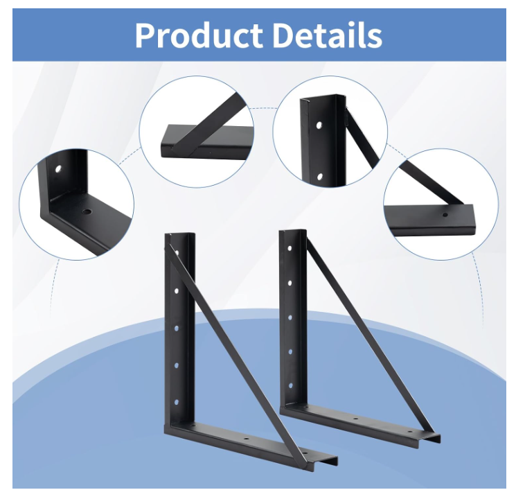 Underbody Steel Mounting Brackets,18 x 18 Inch Truck Tool Box Mounting Kit, with Screws Spacers and Sleeves - 2 PCS - Image 2
